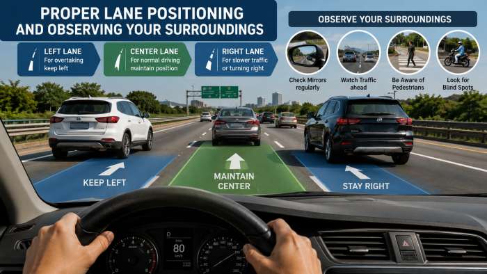 Proper Lane Positioning and Observing Your Surroundings
